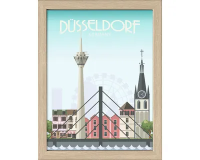 Produktbild von Gerahmtes Bild Düsseldorf Wahrzeichen I 33x43 cm