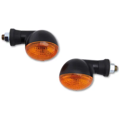 Produktbild von SHIN YO Oval Glühlampen Mini Indicator Gehäuse Schwarz / Linse Orange (Paar), Vorn & Hinten