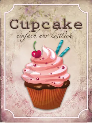 Produktbild von vianmo Holzschild 40x30 cm Cupcake einfach nur köstlich