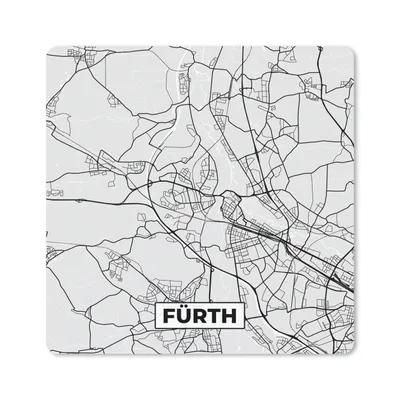 Produktbild von MuchoWow® Mauspad Mousepad Deutschland - Karte - Fürth - Karte - Stadtplan 20x20 cm - Mousepads - Maus Mat - Pad - Mausunterlage - Desk Mat - Bureauartikeln