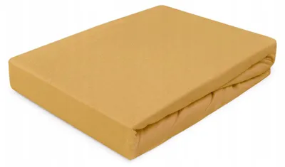 Produktbild von MATERACE Z GÓR Jersey Spannbettlaken 120x200 cm Senfgelb
