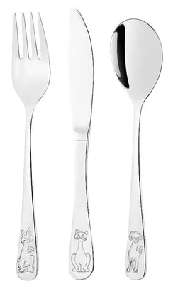 Image de Ensemble de 3 couverts pour enfants Carl Schmidt Sohn-Michelangelo, acier inoxydable 18/10, 16 cm, argent