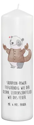 Produktbild von Mr. & Mrs. Panda Kerze Skorpion Astrologie 29 x 8 cm XL - Weiß - Geschenk, Sternzeichen, Bedruckte, Tierkreiszeichen, Erinnerungslicht, Stumpenkerze, Blockkerze