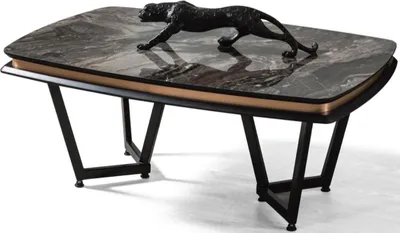 Produktbild von Casa Padrino Luxus Couchtisch Schwarz / Kupferfarben 120 x 70 x H. 56 cm - Rechteckiger Wohnzimmertisch - Luxus Wohnzimmer Möbel