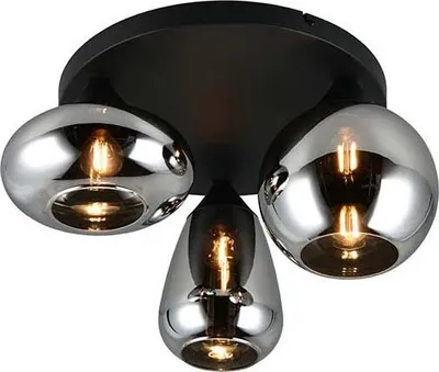 Immagine prodotto di Plafoniera, nera, 3 luci, H 24,5 cm