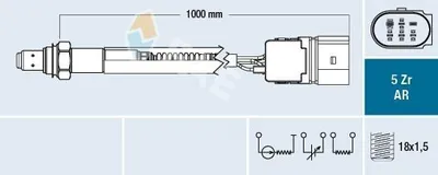 Obrázek produktu pro FAE 75162 – Lambda sonda pro vozidla AUDI A3 (hatchback, 8L1), před katalyzátorem