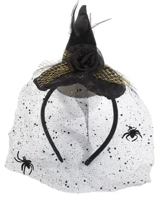 Schwarzer Spitzen-Hexenhut für Halloween & Cosplay
