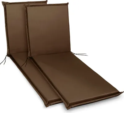 Produktbild von sunnypillow 2 Stück Liegenauflagen 190 x 60  Auflage Polster für Gartenmöbel extra dick 9cm waschbar wasserdicht  Polsterauflagen für Gartenliege Sonnenliege Liegestuhl Kissen  Braun