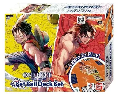 Produktbild von One Piece Card Game Set Sail Deck Set SD-01 – 2 Starter Decks mit Luffy & Ace, OP-17 Booster & Zubehör – Englisch