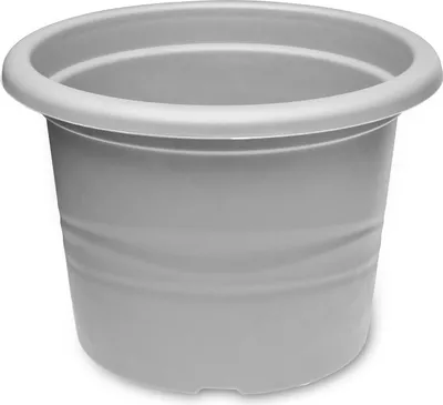 Image de Pot de fleurs rond en plastique Garronda pour fleurs et autres plantes GD-0022 (1 pièce - gris, 28 cm, H = 20 cm)