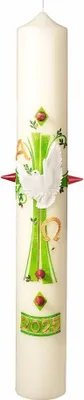 Produktbild von Osterkerze 60 x 8 cm mit 10% Bienenwachs mit aktueller Jahreszahl (Motiv #636)