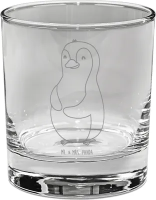 Produktbild von Mr. & Mrs. Panda Ginglas Pinguin Diät - Transparent - Geschenk, Tumbler Glas, Cocktailglas, Pinguine, Abnehmen, Ballonglas, Bauch, gravur