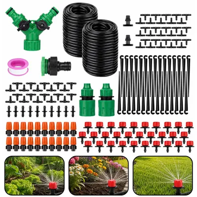 Produktbild von Automatisches Garten-Tropfbewässerungssystem-Set 55m+15m 386tlg