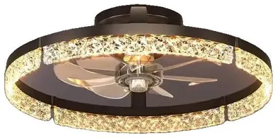 Obrázek produktu pro Stropní ventilátor, stmívatelné LED osvětlení, dálkové ovládání, černá barva