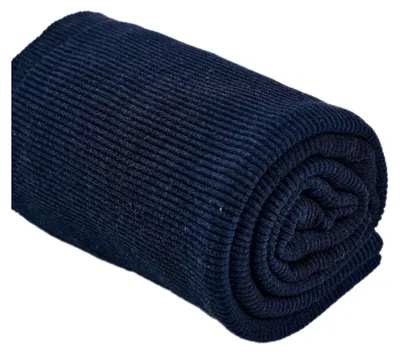 Produktbild von Bündchenstoff aus Baumwolle 20x120cm, elastischer Rippenstrickstoff zum Nähen für Daunenjacken, Hosen, Pullover und Sweatshirts, Marineblau