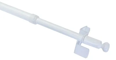Gardinenstange mit Klemmträgern, 50-80 cm, Metall, Weiß