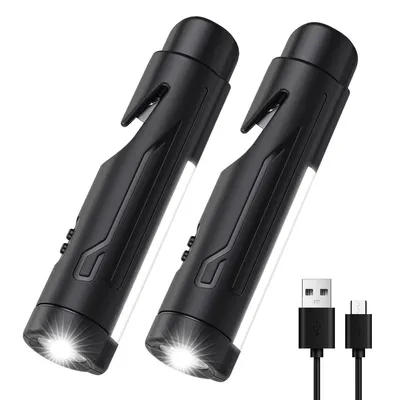 Produktbild von 2er Pack Sicherheitshammer,Automobil-Notfallwerkzeug,Fensterbrecher,Sicherheitsgurtschneider,Auto-Taschenlampe,SOS-Blinklicht,magnetische Befestigung