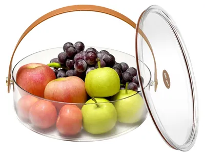 Immagine prodotto di Vassoio diviso con coperchio - Contenitore trasparente per snack con maniglia