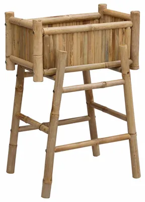 Produktbild von vidaXL Gartenpflanzer mit Halter Natur 50 x 38 x 74 cm Bambus