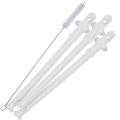 Produktbild von 3x Milchansaugrohr passend wie DeLonghi 5313246091 + Reinigungsbürste für Kaffeevollautomat