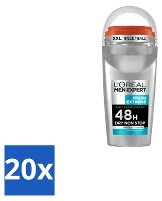 Image de 20 déodorants roll-on L'Oréal Paris Men Expert Fresh Extreme - 50 ml - Pack avantage - 20 pièces