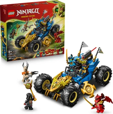 Produktbild von LEGO NINJAGO 2in1 Jays Transformationsflitzer - Ninja Truck mit 5 Minifiguren, inkl. Kai und Nya, sowie Shuriken und Schwertern - Kreatives Geschenk für Jungen ab 8 Jahren und Fans - 71856