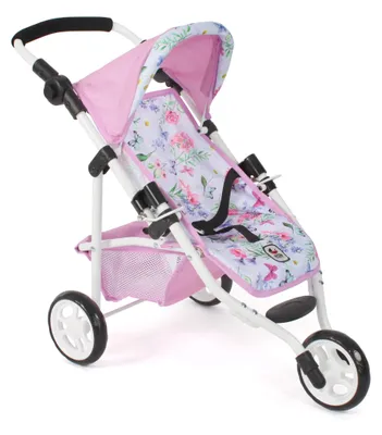 Productafbeelding van Bayer Chic 2000 Poppenbuggy Lola | Duwbuggy voor poppen tot 50 cm | In hoogte verstelbaar en opvouwbaar, met veiligheidsgordel | Vanaf 3 jaar, kleur: roze