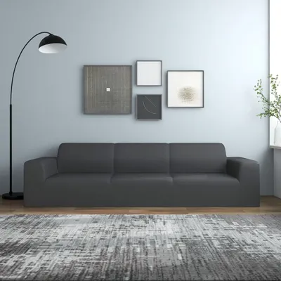 Immagine prodotto di The Living Store Copridivano stretch 4 posti in jersey di poliestere antracite