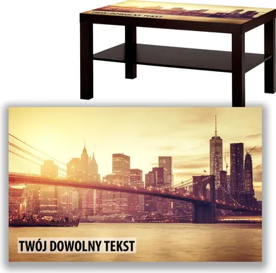 Zdjęcie produktu dla BLAT SZKLANY IKEA LACK Most w mieście z Twoim napisem 90x55cm 035a