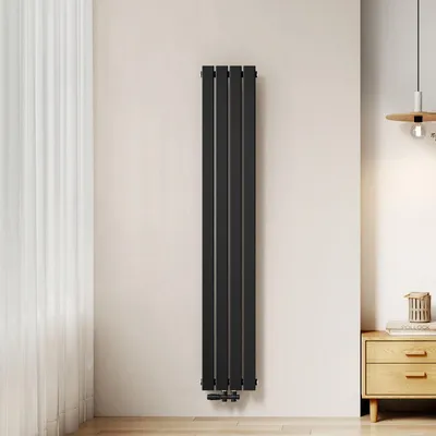 Obrázek produktu pro Radiátor EMKE, plochý, rozměry 180 x 30,4 cm, jednovrstvý, výkon 559 W, černý, designový panelový radiátor