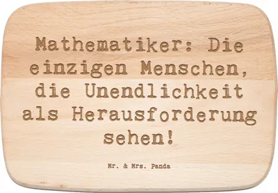 Produktbild von Mr. & Mrs. Panda Frühstücksbrettchen Spruch Mathematiker Unendlichkeit - Transparent - Geschenk, Geduld, Schneidebrett, Theoretische Mathematik, Forschergeist, Beruf