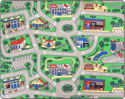 Produktbild von Primaflor Spielteppich CITY - 160x200cm - Kinderteppich mit Straßen - Straßenteppich für Jungen & Mädchen