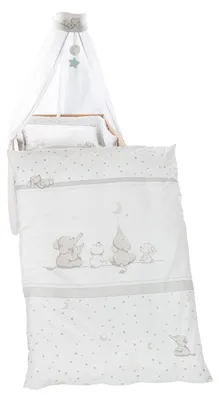 Produktbild von roba Kinder-Bettgarnitur 4-tlg, 'Sternenzauber®', Bettset mit Bettwäsche 100x135cm, Nestchen, Himmel
