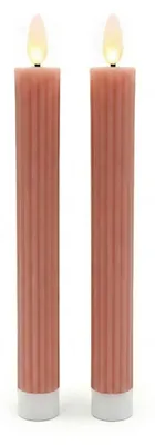 Imagen del producto de Relaxdays, juego de 2 velas LED estables, color rosa
