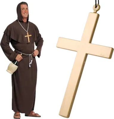 Produktbild von Korbi | Halloween Kreuz - 24 cm - Gold/Silber - Leicht - Ideal für Kostüme - Sicher für Kinder