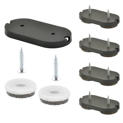 Produktbild von WAGNER QuickClick® Woll-Filzgleiter ULTRASOFT - zum Schrauben, 4x Basis, je 8x Schraube & Einsatz 62 x 30 mm, DE Ware - 15781300