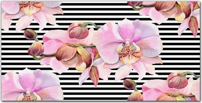 Produktbild von Coloray Bild aus Leinwand 100x50 Leinwand Dekoration - Orchideen-Blüten-Streifen