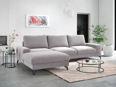 Obrázek produktu pro Rozkládací sedačka s úložným prostorem LANSING 1 - světlá šedá, levý roh