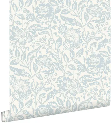 Produktbild von ESTAhome Tapete Blumenmuster Hellblau und Weiß 50 x 900 cm