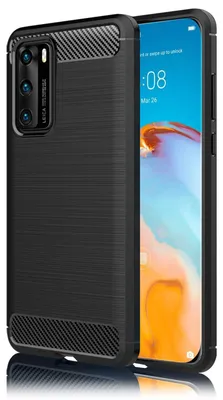 Image de NALIA Carbon Look Case pour Huawei P40, housse de protection pour téléphone portable Cover Bumper
