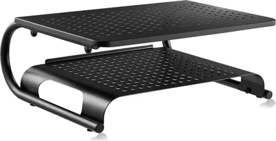 Zdjęcie produktu dla Podstawka pod monitor do komputera laptopa drukarki 4 cale wysokości wentylowana metalowa platforma