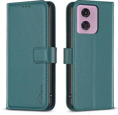 Produktbild von Motorola Moto G34 Hülle - BINFEN Klapphülle - Grün