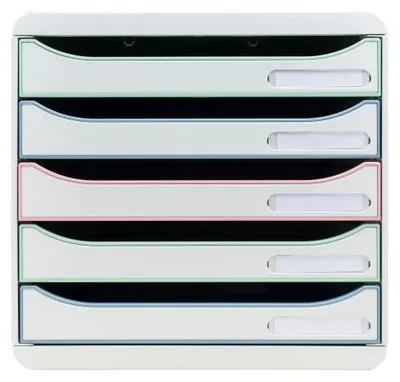 Produktbild von Exacompta Schubladenbox BIG BOX, 5 Schubladen, AutentiK Farben sortiert 309303D