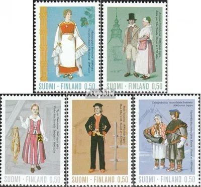 Produktbild von Briefmarken Finnland 1972 Mi 710-714 (kompl.Ausg.) postfrisch Trachten