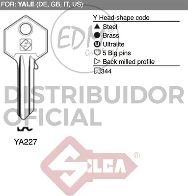 Produktbild von Stahl-Schlüssel Ya227 Yale
