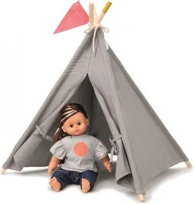 Produktbild von Skrallan Puppen Tipi grau - Spielzelt Zubehör für Puppen