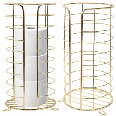 Immagine prodotto di Porta rotolo di carta igienica Porta rotolo di carta igienica Accessori per il bagno Metallo dorato 37x18cm
