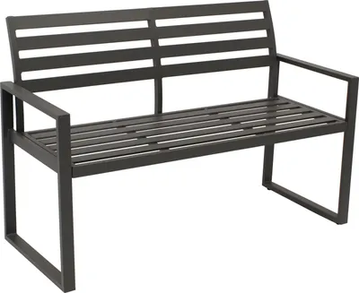 Produktbild von DEGAMO Gartenbank Parkbank Alubank ATLANTA 2-sitzer 123cm, Aluminium dunkelgrau, wetterfest