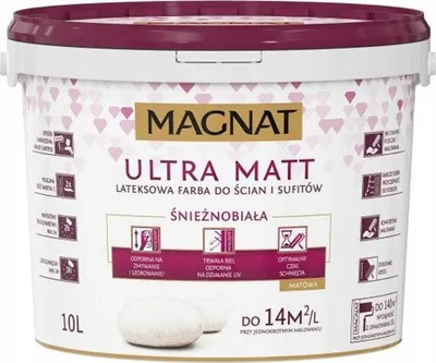Produktbild von Magnat Ultra Matt 10L weiße Latexfarbe für Wände und Decken