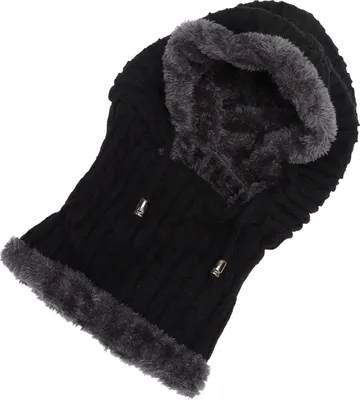 Image de Bonnet avec écharpe,Bonnet tête de mort avec écharpe,Bonnet tête de mort avec chauffe-nuque,Bonnet une pièce avec chauffe-nuque,Bonnet une pièce